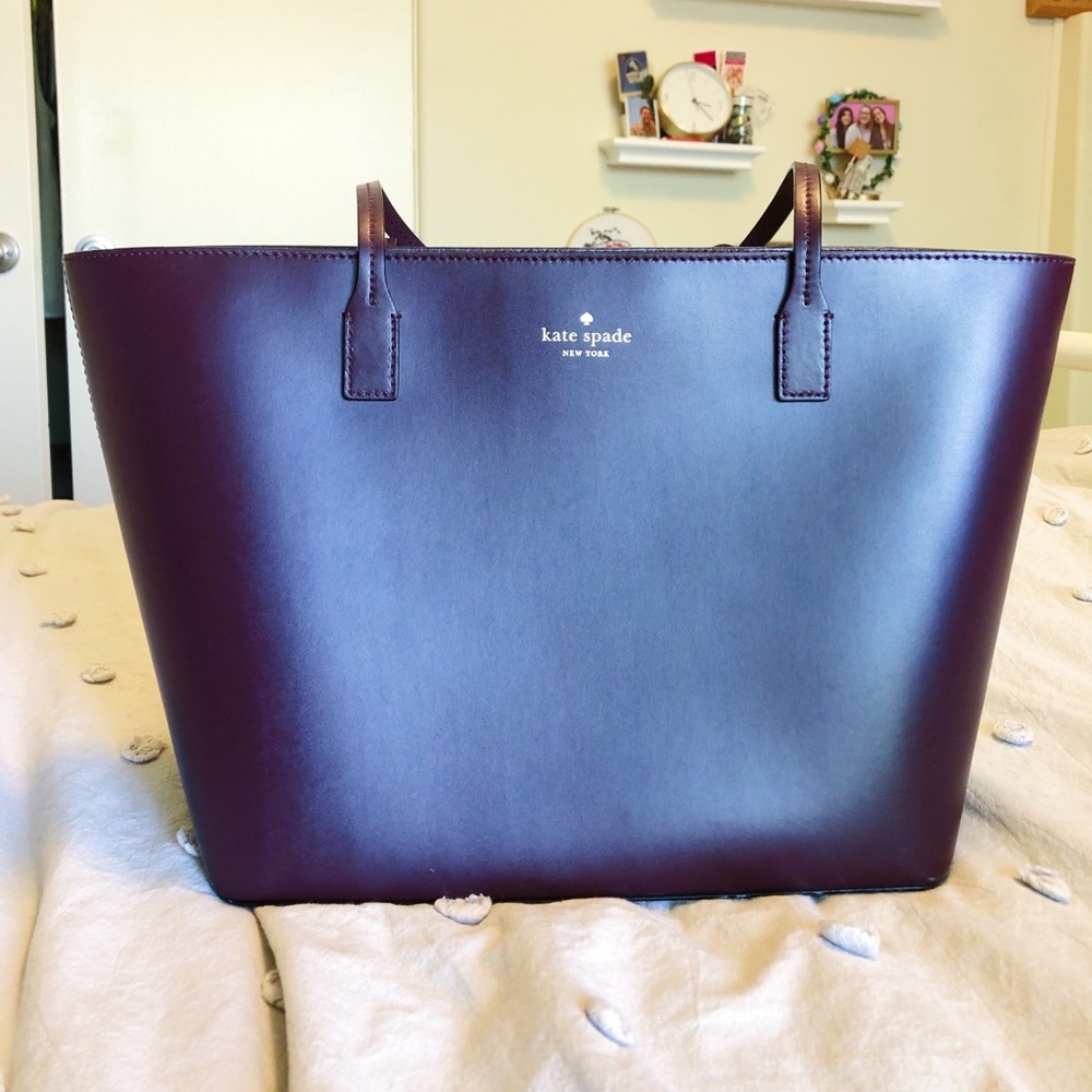Kate Spade Dark Purple Leather Tote